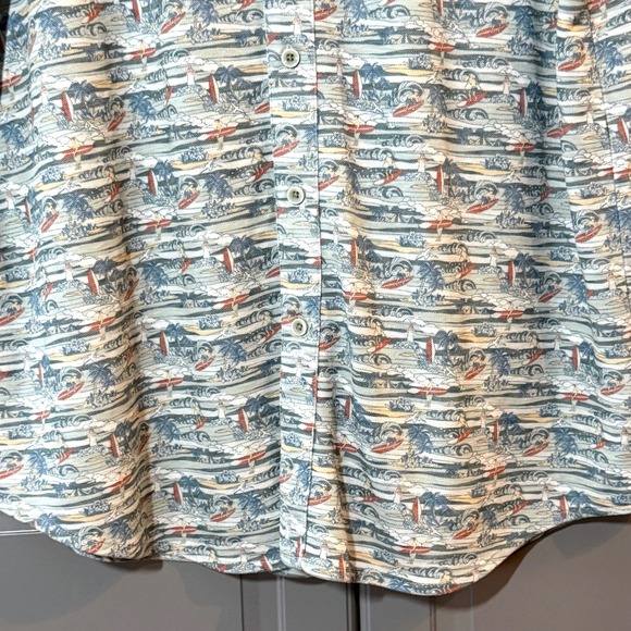 Age of Wisdom Mens Modal Tropical Surf Print Short Sleeve Button Shirt, Blue, XL - Picture 10 of 10